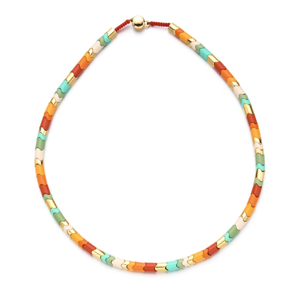 Retro Brand Party Jewelry Necklace Heavy Chain Rope Wedding Jewelry Gold Color Choker Collar Big Beads DIY Gift