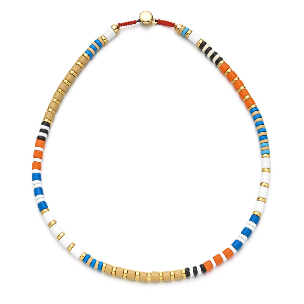 Retro Brand Party Jewelry Necklace Heavy Chain Rope Wedding Jewelry Gold Color Choker Collar Big Beads DIY Gift