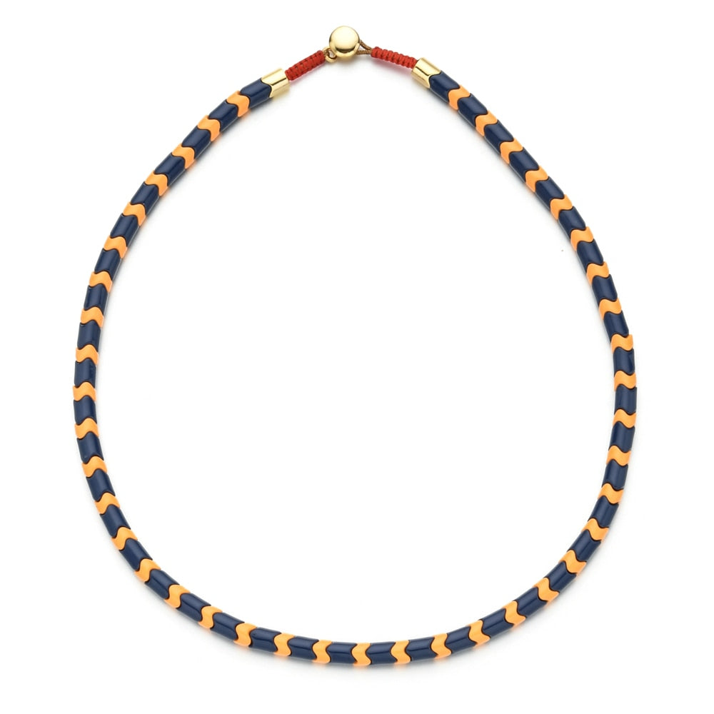 Retro Brand Party Jewelry Necklace Heavy Chain Rope Wedding Jewelry Gold Color Choker Collar Big Beads DIY Gift