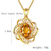 Sapphire Crystal Pendant Necklace For Women Elegant Oval Flower Spiral Charm Necklace Romantic Wedding Jewelry bijoux