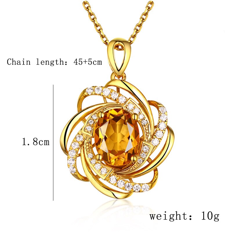 Sapphire Crystal Pendant Necklace For Women Elegant Oval Flower Spiral Charm Necklace Romantic Wedding Jewelry bijoux