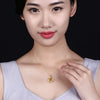 Sapphire Crystal Pendant Necklace For Women Elegant Oval Flower Spiral Charm Necklace Romantic Wedding Jewelry bijoux