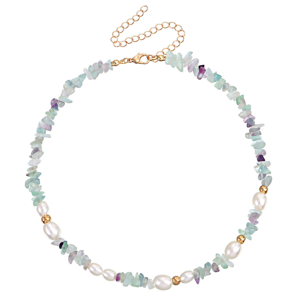 Natural Stone Necklace for Women Boho Irregular Beads Pearls Necklaces Choker Trendy Jewelry Wedding Party Gift Collar