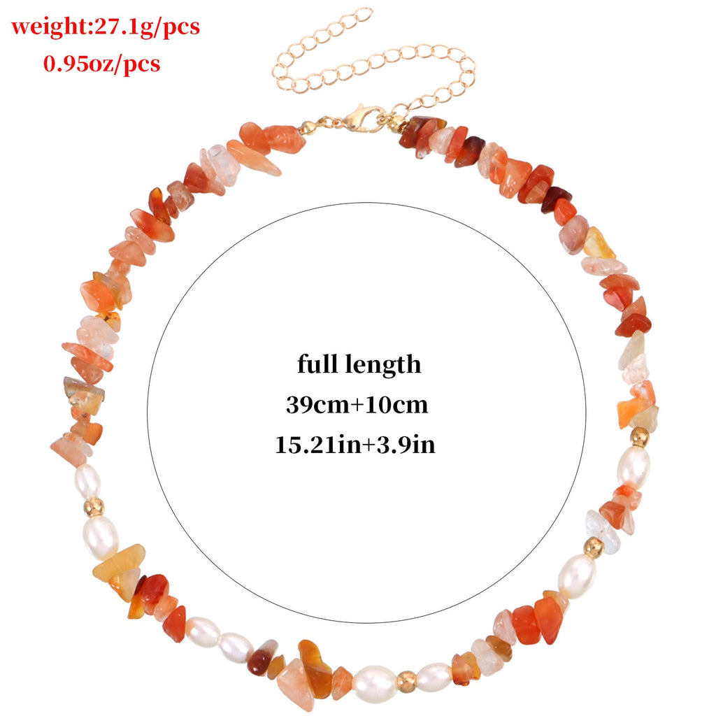 Natural Stone Necklace for Women Boho Irregular Beads Pearls Necklaces Choker Trendy Jewelry Wedding Party Gift Collar