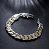 Pretty 925 sterling silver Gold plated fine classic 10MM chain Bracelets for woman man Wedding party Gifts Jewelry