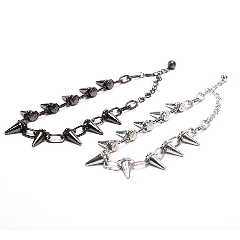 Rivets Chokers Punk Goth Handmade CCB Material Choker Necklace  Spike Rivet Necklace Rock Gothic Chokers