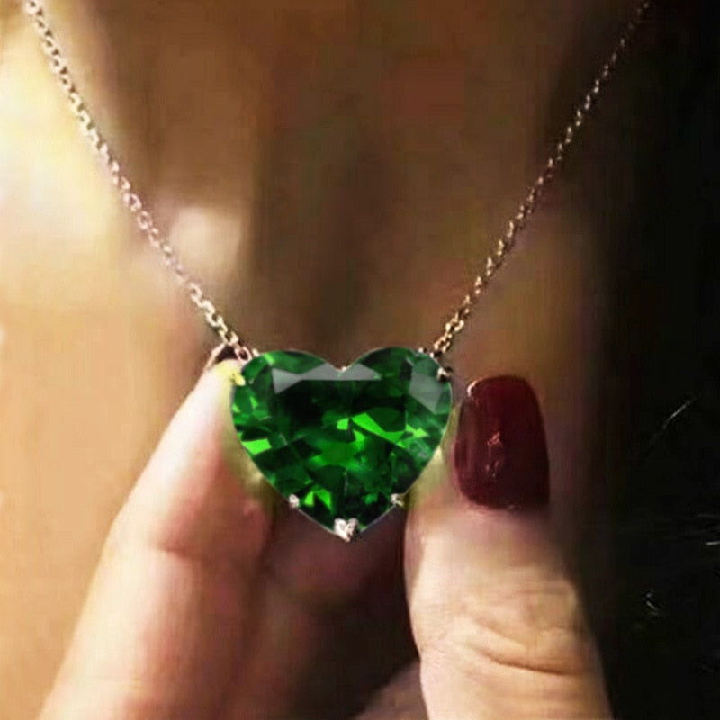 Simple Love Necklace Single Zircon Jewelry Ladies Exquisite Clavicle Chain for Women Wedding Engagement Jewelry Gifts