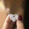 Simple Love Necklace Single Zircon Jewelry Ladies Exquisite Clavicle Chain for Women Wedding Engagement Jewelry Gifts