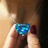 Simple Love Necklace Single Zircon Jewelry Ladies Exquisite Clavicle Chain for Women Wedding Engagement Jewelry Gifts
