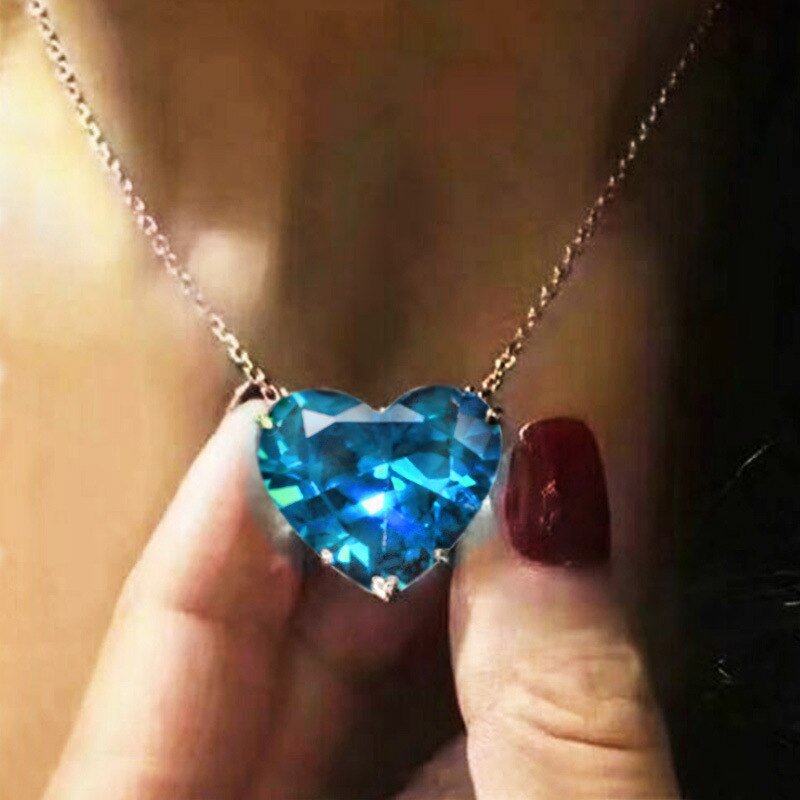 Simple Love Necklace Single Zircon Jewelry Ladies Exquisite Clavicle Chain for Women Wedding Engagement Jewelry Gifts