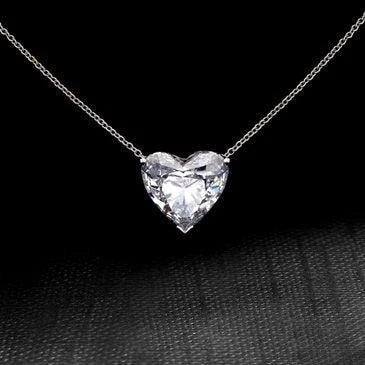 Simple Love Necklace Single Zircon Jewelry Ladies Exquisite Clavicle Chain for Women Wedding Engagement Jewelry Gifts