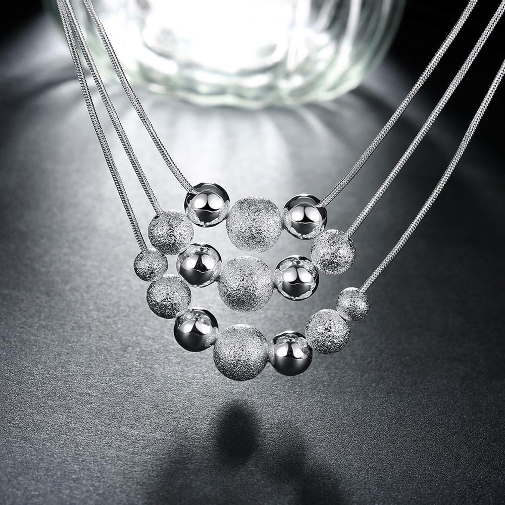 Street all-match 925 sterling Silver  Tassel Beads necklace earrings for women Party Jewelry set wedding accessories gifts