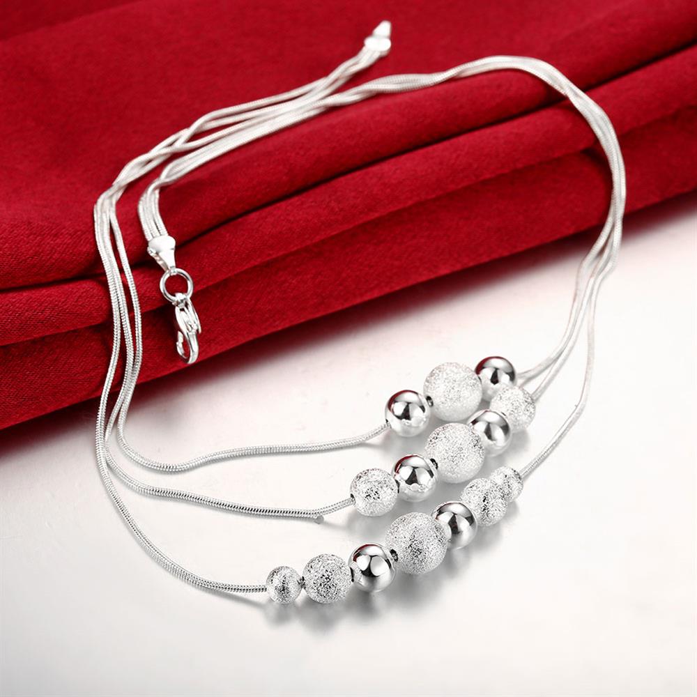 Street all-match 925 sterling Silver  Tassel Beads necklace earrings for women Party Jewelry set wedding accessories gifts