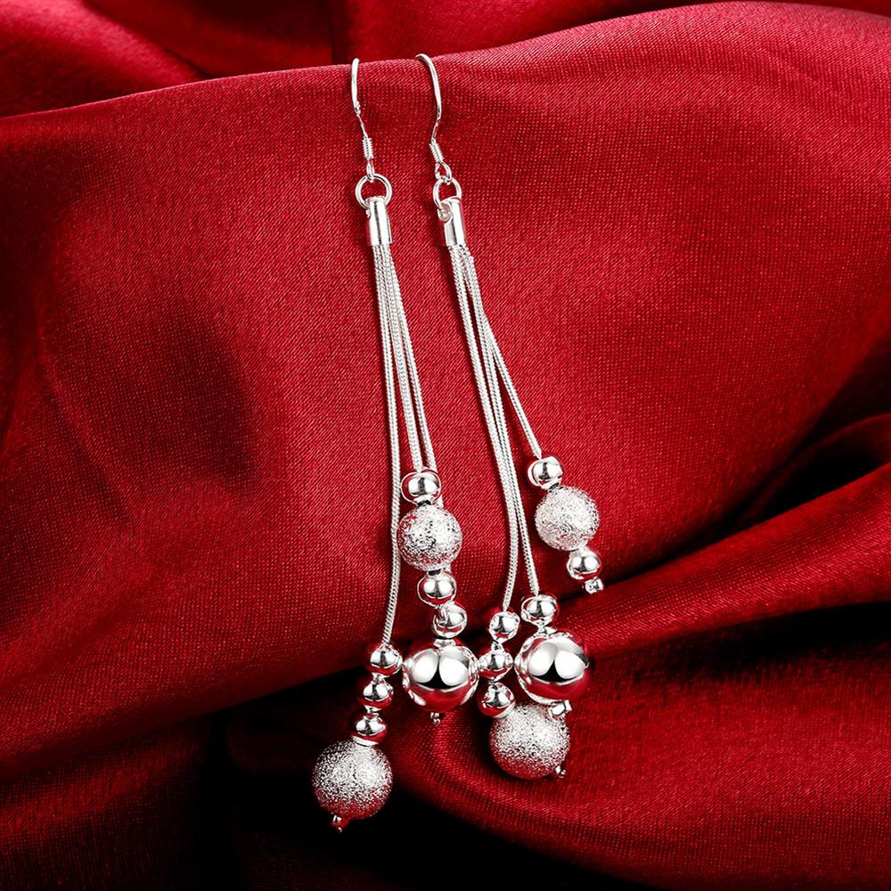 Street all-match 925 sterling Silver  Tassel Beads necklace earrings for women Party Jewelry set wedding accessories gifts