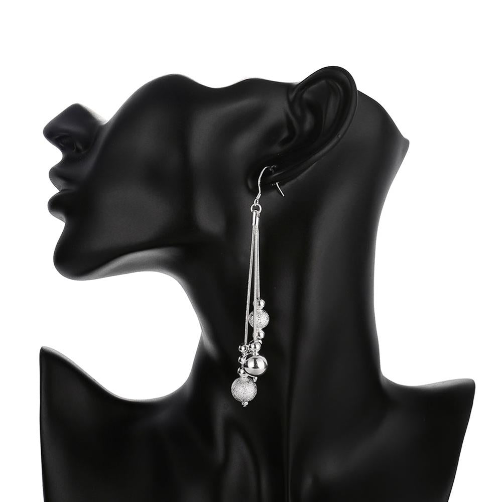 Street all-match 925 sterling Silver  Tassel Beads necklace earrings for women Party Jewelry set wedding accessories gifts