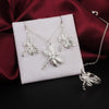 Street 925 Sterling Silver Crystal dragonfly pendant necklace earring ring for women Jewelry set Party wedding gifts