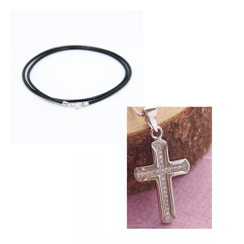 New Style Cross Pendant Necklace sterling-silver-jewelry personality Flush Silhouette Charm Choker Necklace For Women and Men