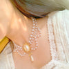 Vintage Palace Style Double Layers Pearl  Choker Necklace For Women Elegant Flower Bowknot Pendant Wedding Necklace Jewelry