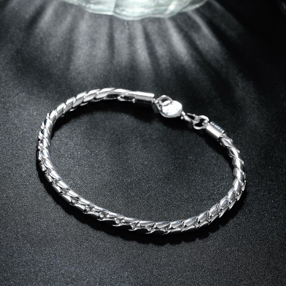 korean 4MM Twisted rope chain 925 sterling silver Bracelets for men's woman jewelry wedding accessories party gifts