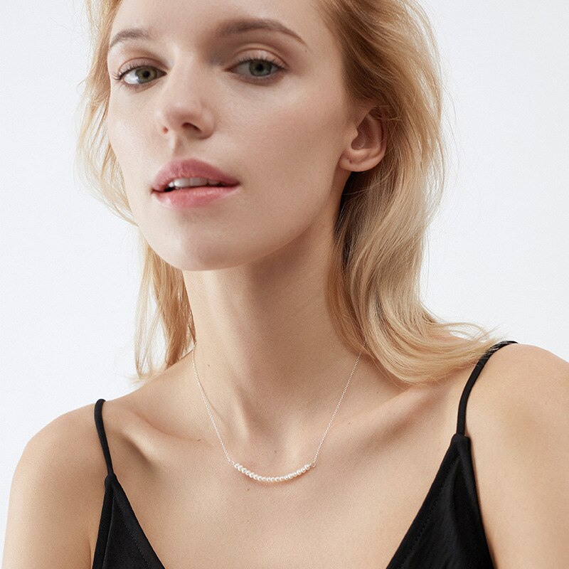 natural freshwater pearl necklace baroque pearl jewelry women's Party Wedding not show steel accessories