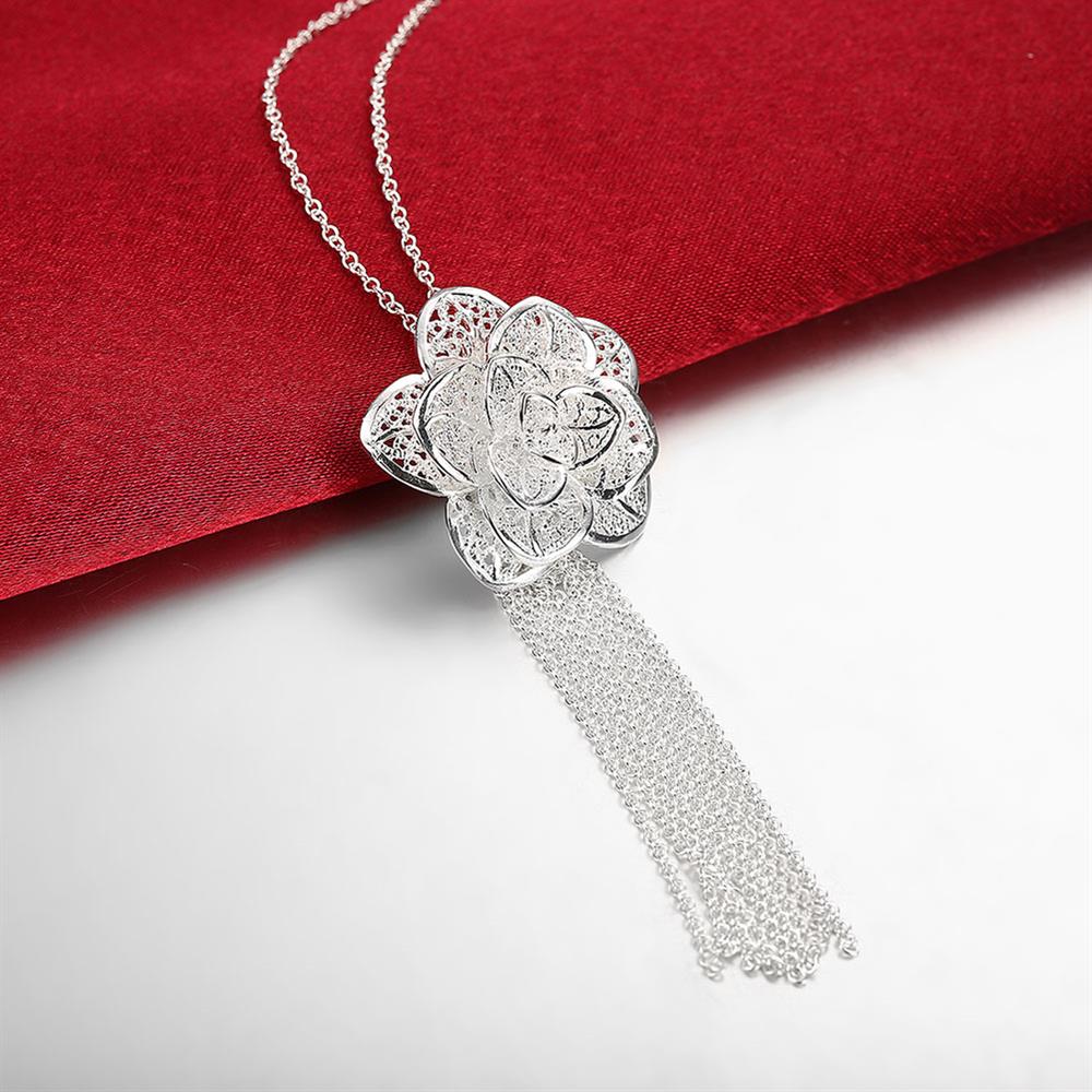 trend designer 925 Sterling Silver for woman wedding Jewelry sets flower Pendant necklace bracelet bangle party gift