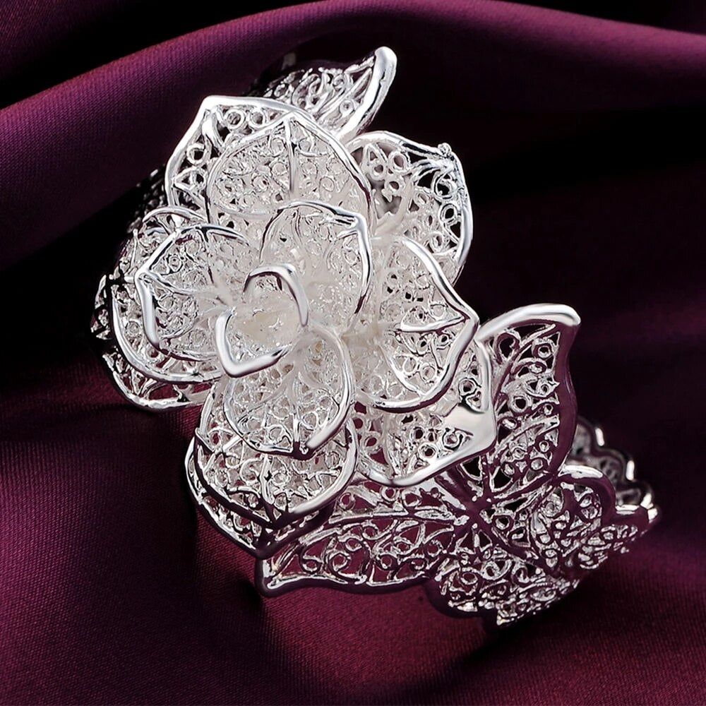 trend designer 925 Sterling Silver for woman wedding Jewelry sets flower Pendant necklace bracelet bangle party gift