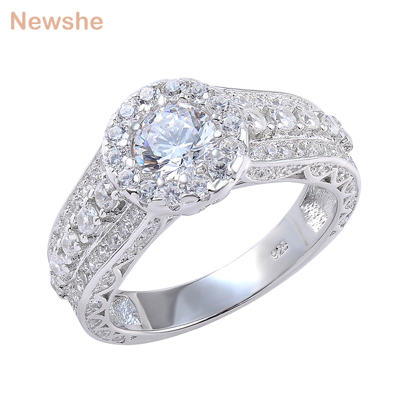 Wedding Engagement Ring 1.8 Ct Round Cut AAA CZ Solid 925 Sterling Silver Classic Jewelry For Women JR4232