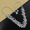 Noble charms 925 Silver color Pretty smooth beads grape necklace for Women Classic Jewelry wedding Party Holiday gift