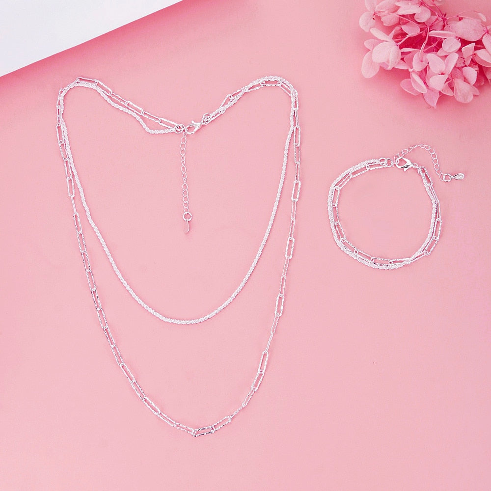 Original 925 Sterling silver Beautiful bracelets necklaces for women designer party wedding Jewelry sets gifts