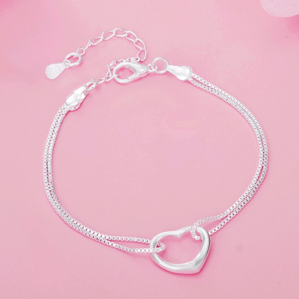 Original 925 sterling silver Pretty heart bracelets necklaces for women designer party wedding Jewelry sets holiday gift