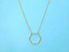 Outline Cutout Geometric Hexagon Simple Polygon Polygonal Female Wedding Lucky charm Necklace Pendant Jewelry