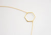 Outline Cutout Geometric Hexagon Simple Polygon Polygonal Female Wedding Lucky charm Necklace Pendant Jewelry