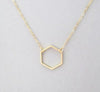 Outline Cutout Geometric Hexagon Simple Polygon Polygonal Female Wedding Lucky charm Necklace Pendant Jewelry