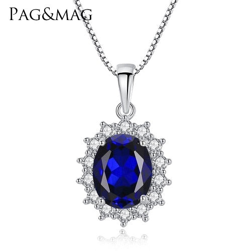 Genuine Blue Fire Mystic Topaz Pendant Necklace Solid 925 Sterling Silver Jewelry Best Gift For Women Fine Jewelry