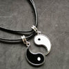Paired Pendants Necklace For Couples BFF Tai Chi Yin Yang  Leather Chain White Black Friendship Couples Necklaces Jewelry