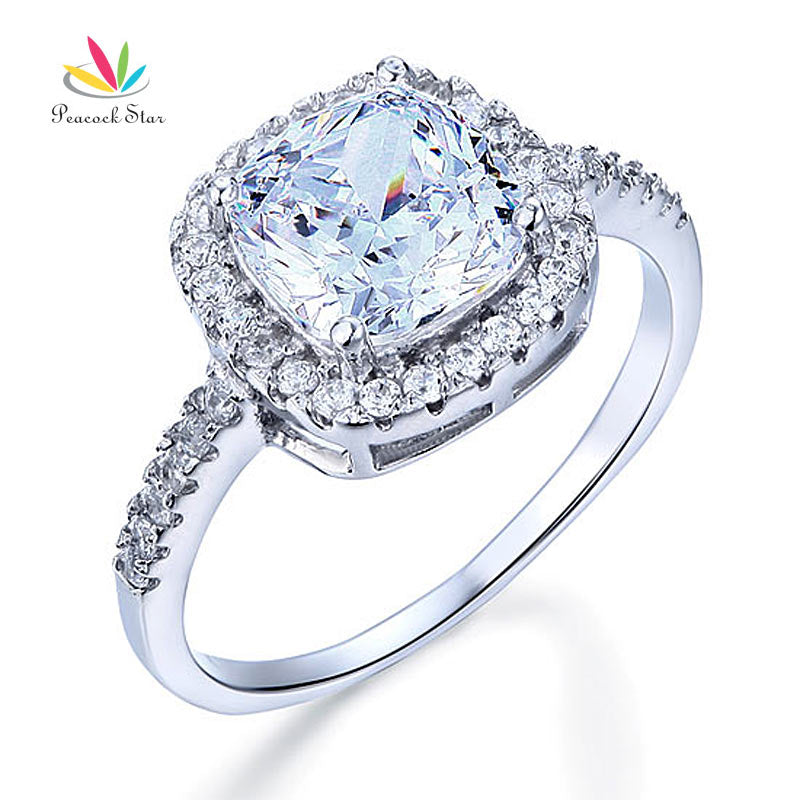 Solid 925 Sterling Silver Bridal Wedding Anniversary Engagement Ring 3 Carat Cushion Cut CFR8138