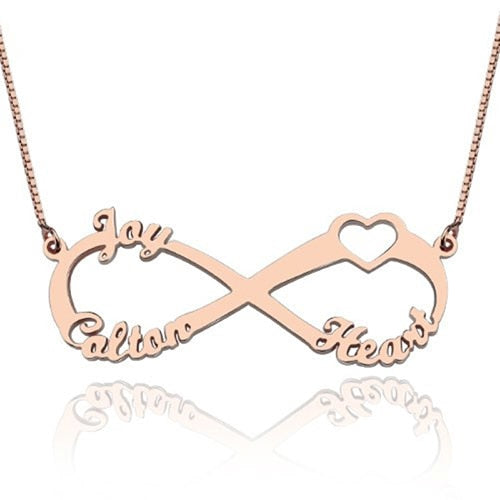 Personalized 925 Sterling Silver Arabic Hebrew Name Heart Necklaces Chain Pendants Birthd Gift Fine Jewelry (NE101371)