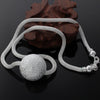 Popular brands 925 Stamped Silver Frosted large beads Pendant Necklace For Women Wedding party Jewelry Christmas gifts