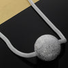 Popular brands 925 Stamped Silver Frosted large beads Pendant Necklace For Women Wedding party Jewelry Christmas gifts