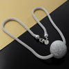 Popular brands 925 Stamped Silver Frosted large beads Pendant Necklace For Women Wedding party Jewelry Christmas gifts