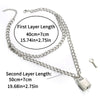 Punk Chain Necklace With Lock Women 90s  Egirl Padlock Pendants Gothic Emo Grunge Aesthetic Accessories Jewelry On The Neck