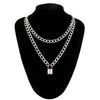 Punk Chain Necklace With Lock Women 90s  Egirl Padlock Pendants Gothic Emo Grunge Aesthetic Accessories Jewelry On The Neck