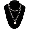Punk Chain Necklace With Lock Women 90s  Egirl Padlock Pendants Gothic Emo Grunge Aesthetic Accessories Jewelry On The Neck