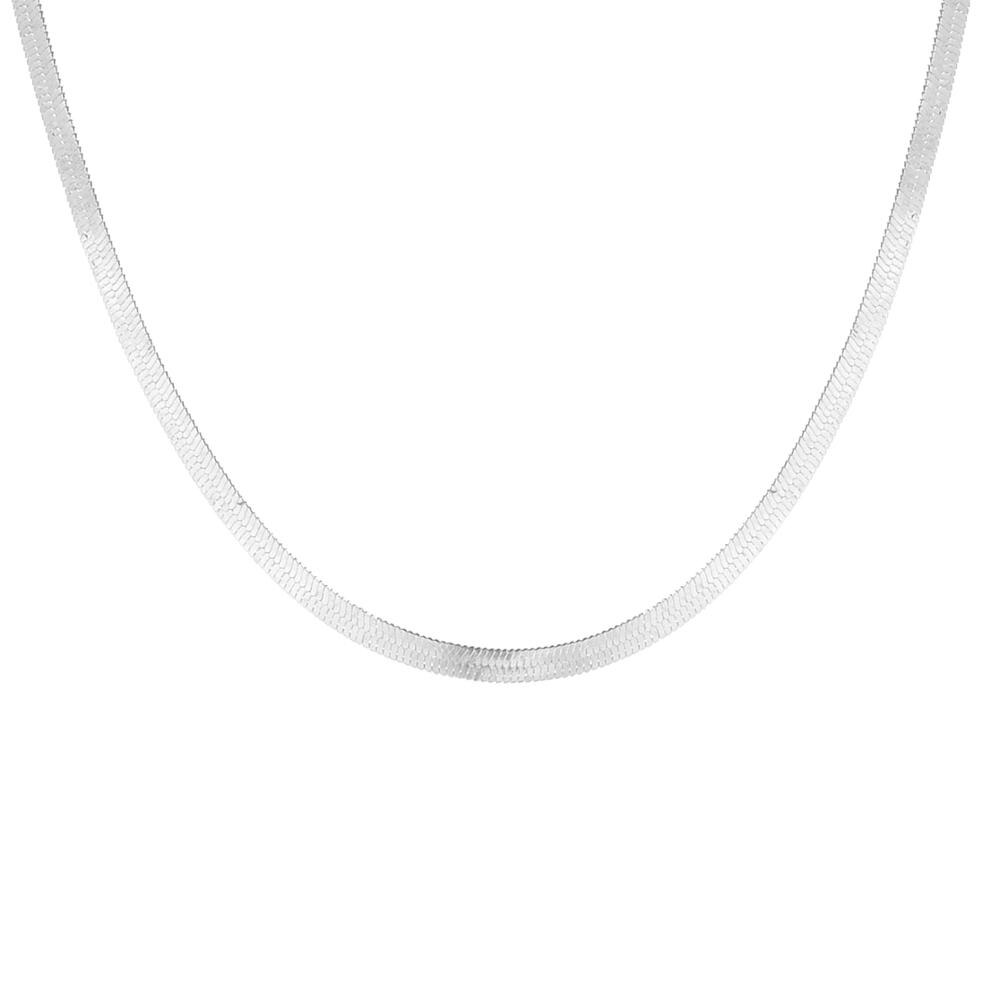 Punk Gold Flat Blade Chain Collar Choker Necklace Women Sexy Snake Chain Jewelry Gift