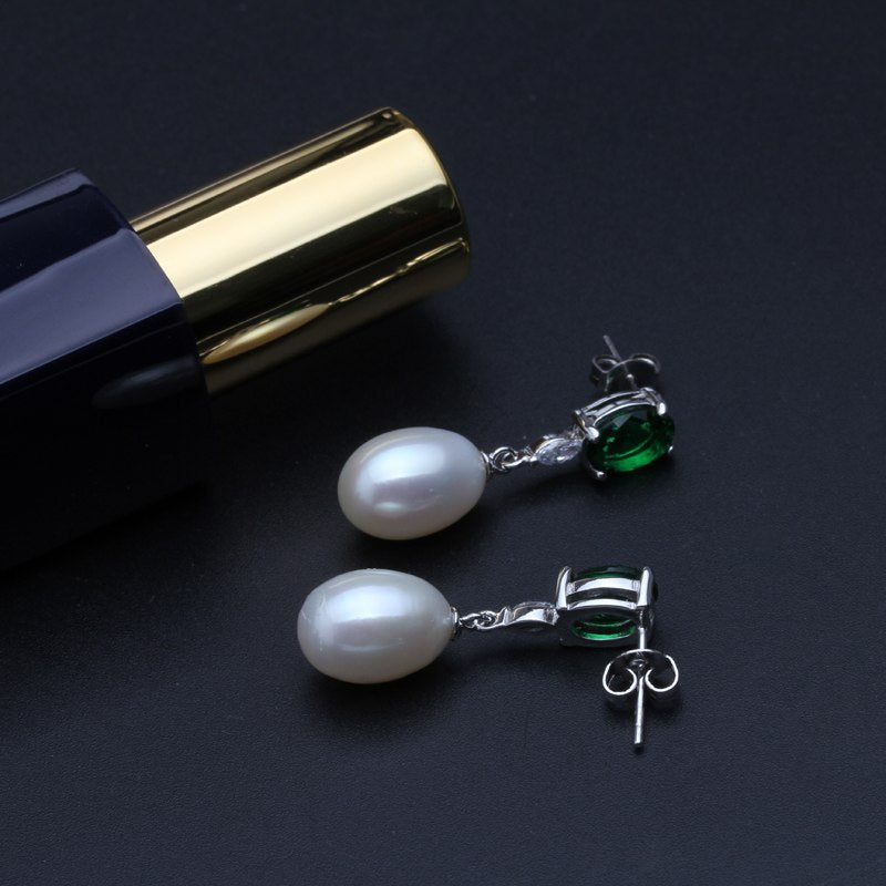 new Fashion natural black pearl earrings 925 sterling silver pearl jewelry for women wedding