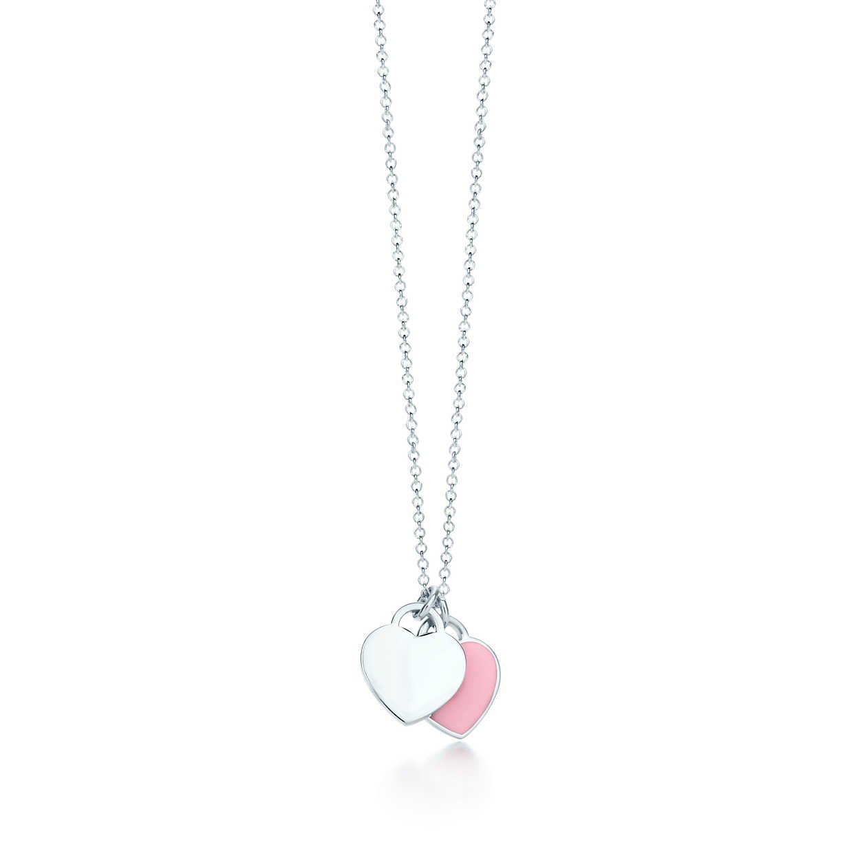ROBOBL Tiff 100% 925 Silver Pattern Genuine Heart-shaped Green Red Rose Pendant Necklace Glamor Simple Female Lock