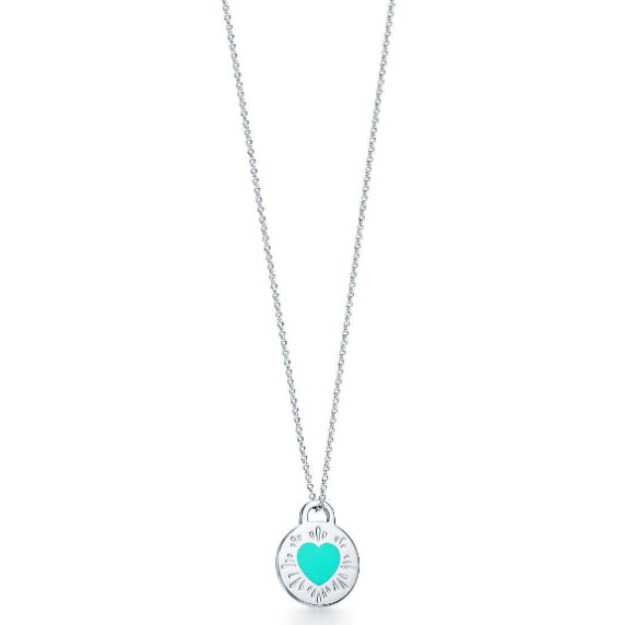 100% 925 Silver 1:1 Genuine New Charm Clavicle Chain Love Pink Love Pendant Clavicle Chain