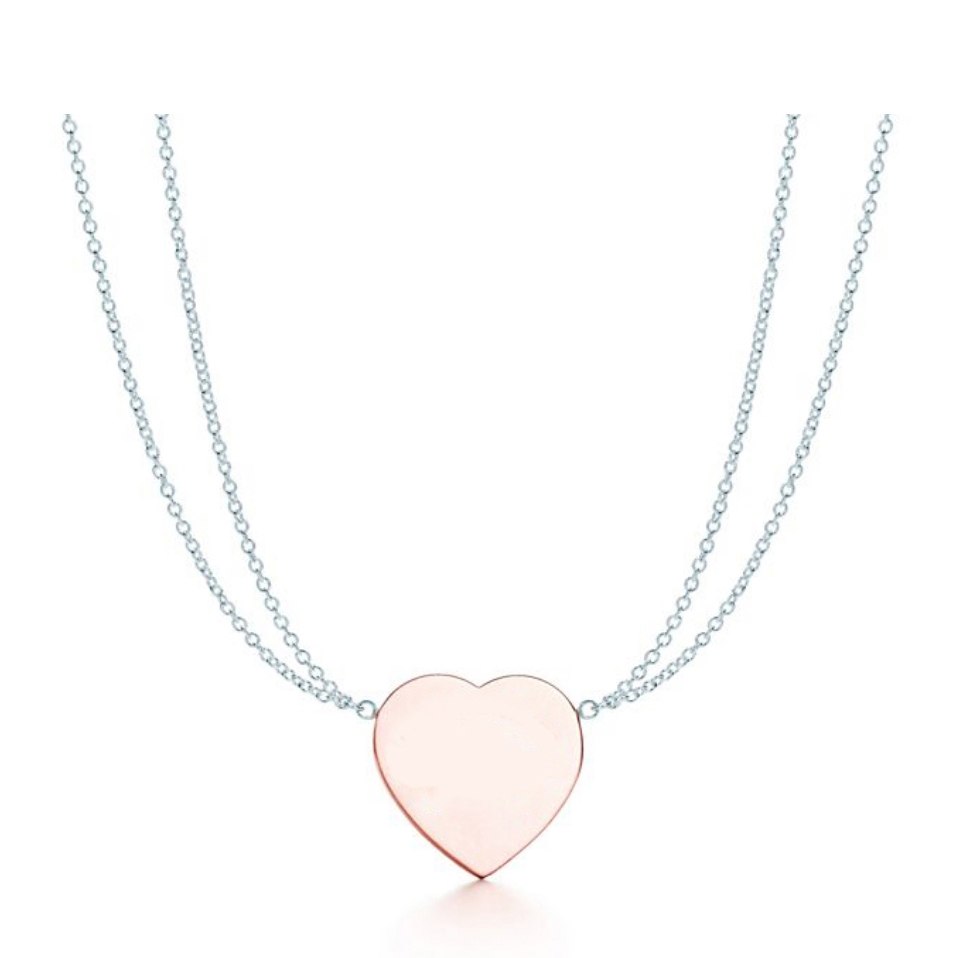 100% 925 Silver Love Rose Gold Silver Love Pendant Necklace Girls Clavicle Chain Gifts Accessories