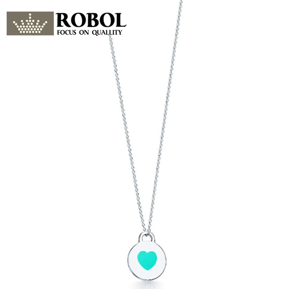Charm Gift 925 Sterling Silver Blue Round TIFF Attractive Elegance Temperament Necklace World Jewelry