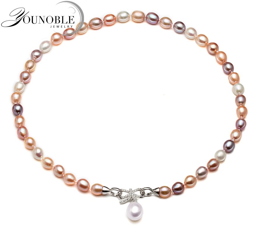 Real pearl necklace for women,multi white color bridal white natural pearl necklaces wife anniversary